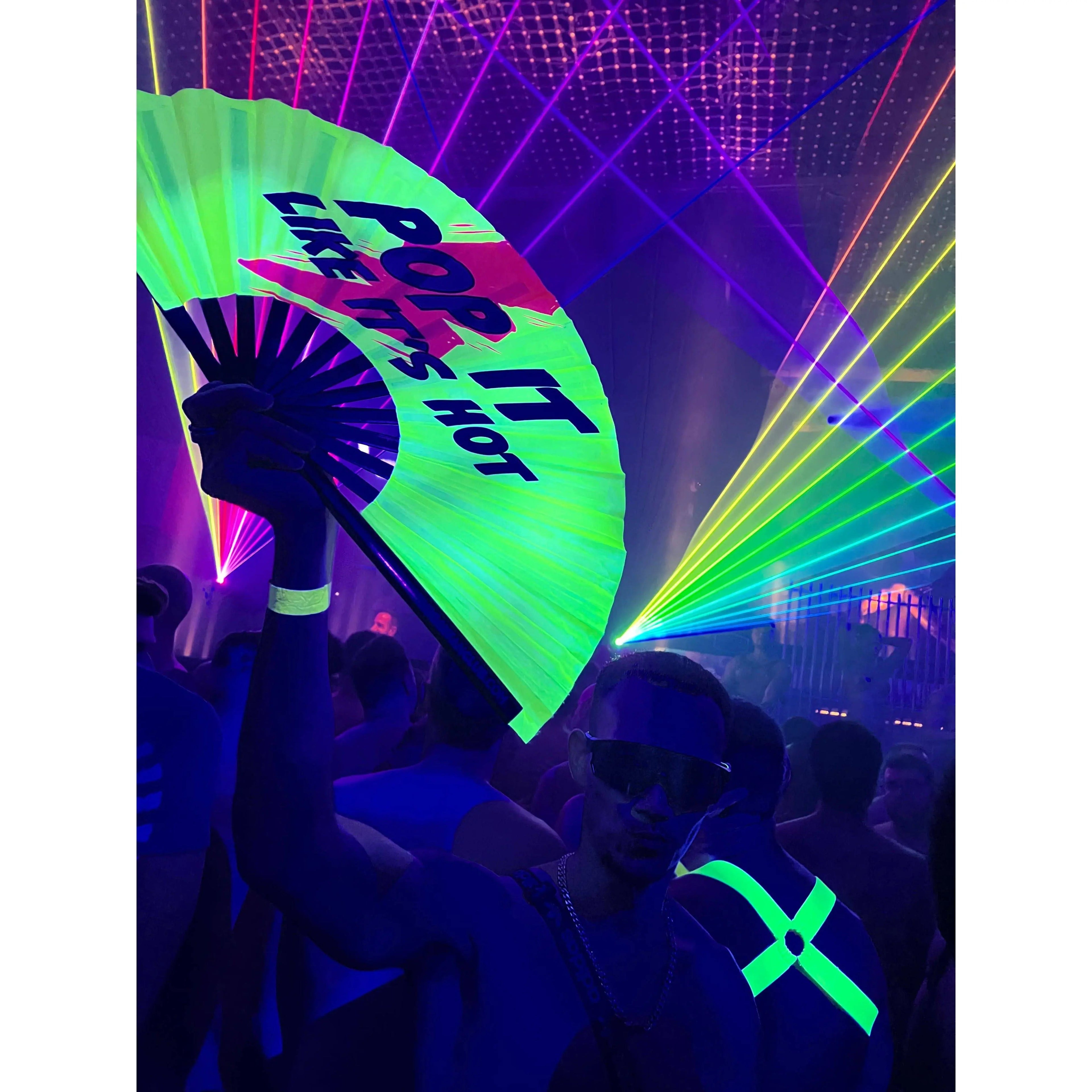 Poppers Fan (UV) -Hand Fan- Melted Glam LLC