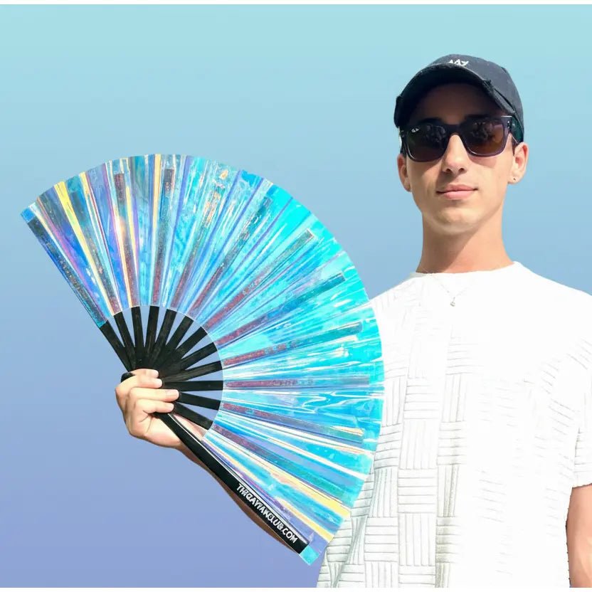 Iridescent Holographic Hand Fan -Hand Fan- Melted Glam LLC