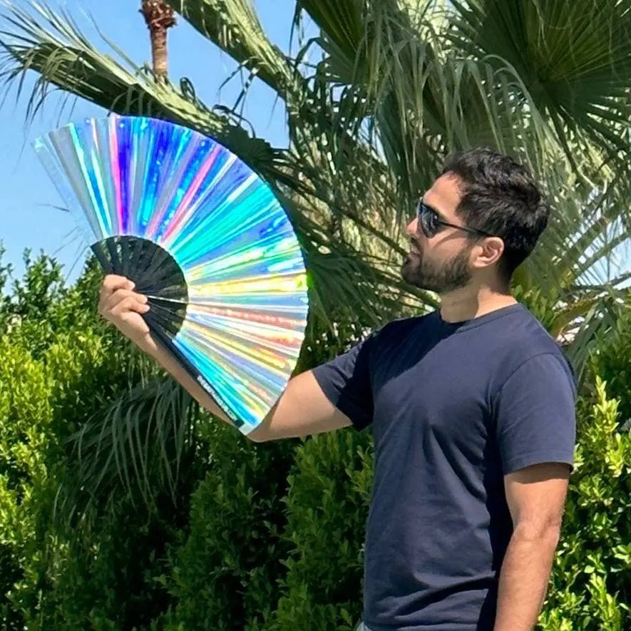 Disco Ball Holographic Fan -Hand Fan- Melted Glam LLC