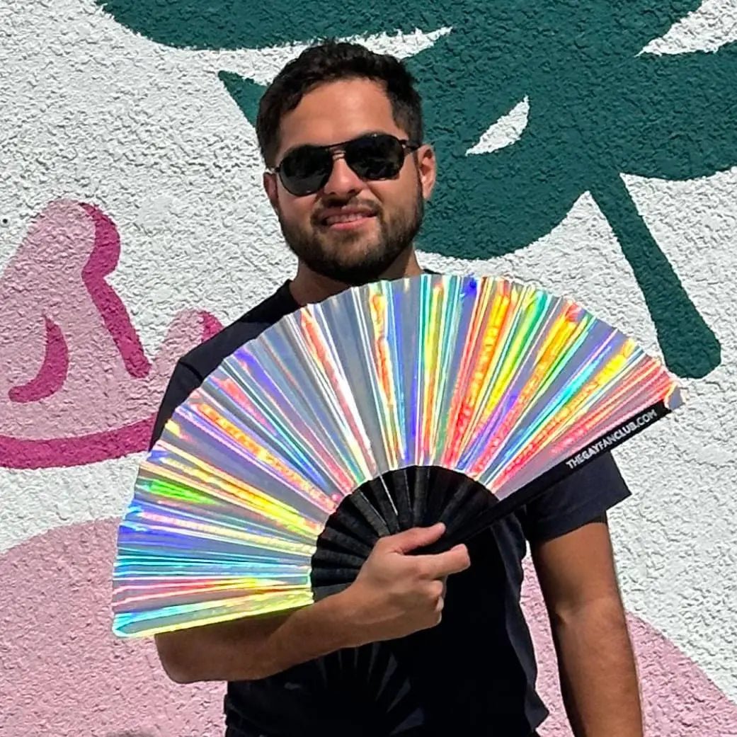 Disco Ball Holographic Fan -Hand Fan- Melted Glam LLC