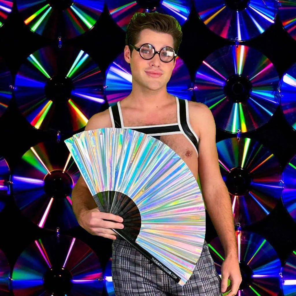 Disco Ball Holographic Fan -Hand Fan- Melted Glam LLC