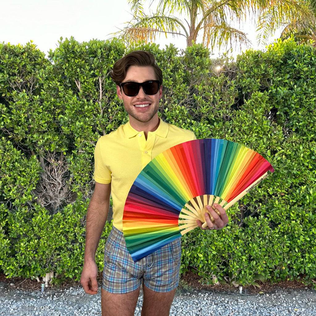 Rainbow Folding Fan -Hand Fan- Melted Glam LLC