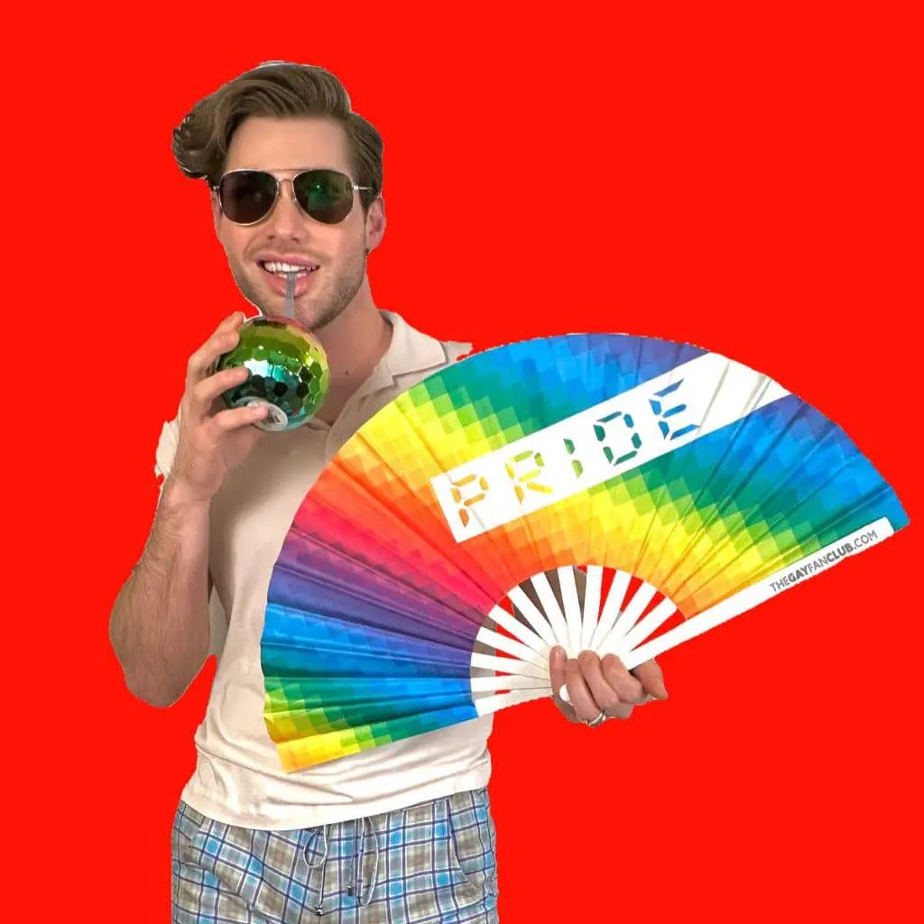 Pride Rainbow Fan -Hand Fan- Melted Glam LLC