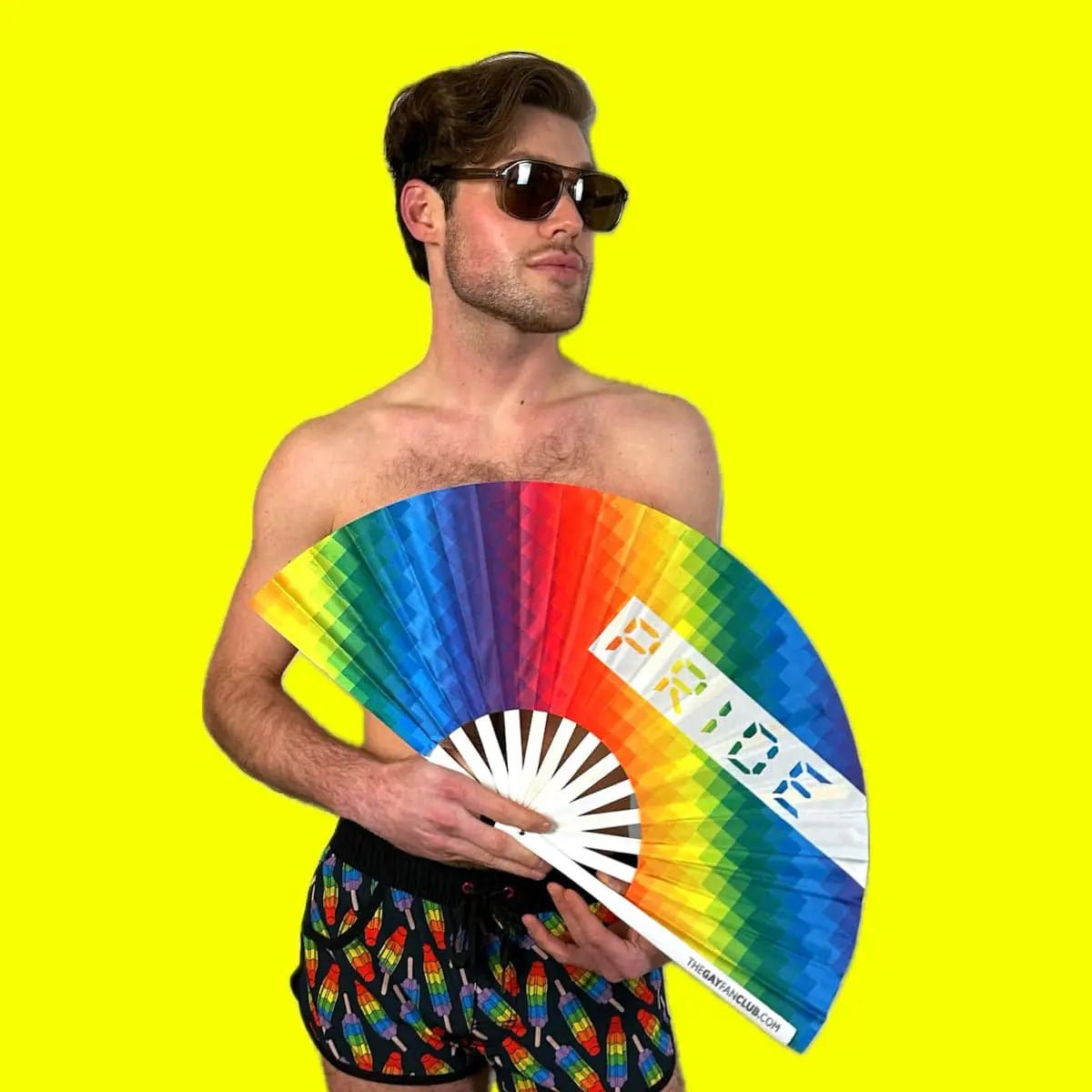 Pride Rainbow Fan -Hand Fan- Melted Glam LLC