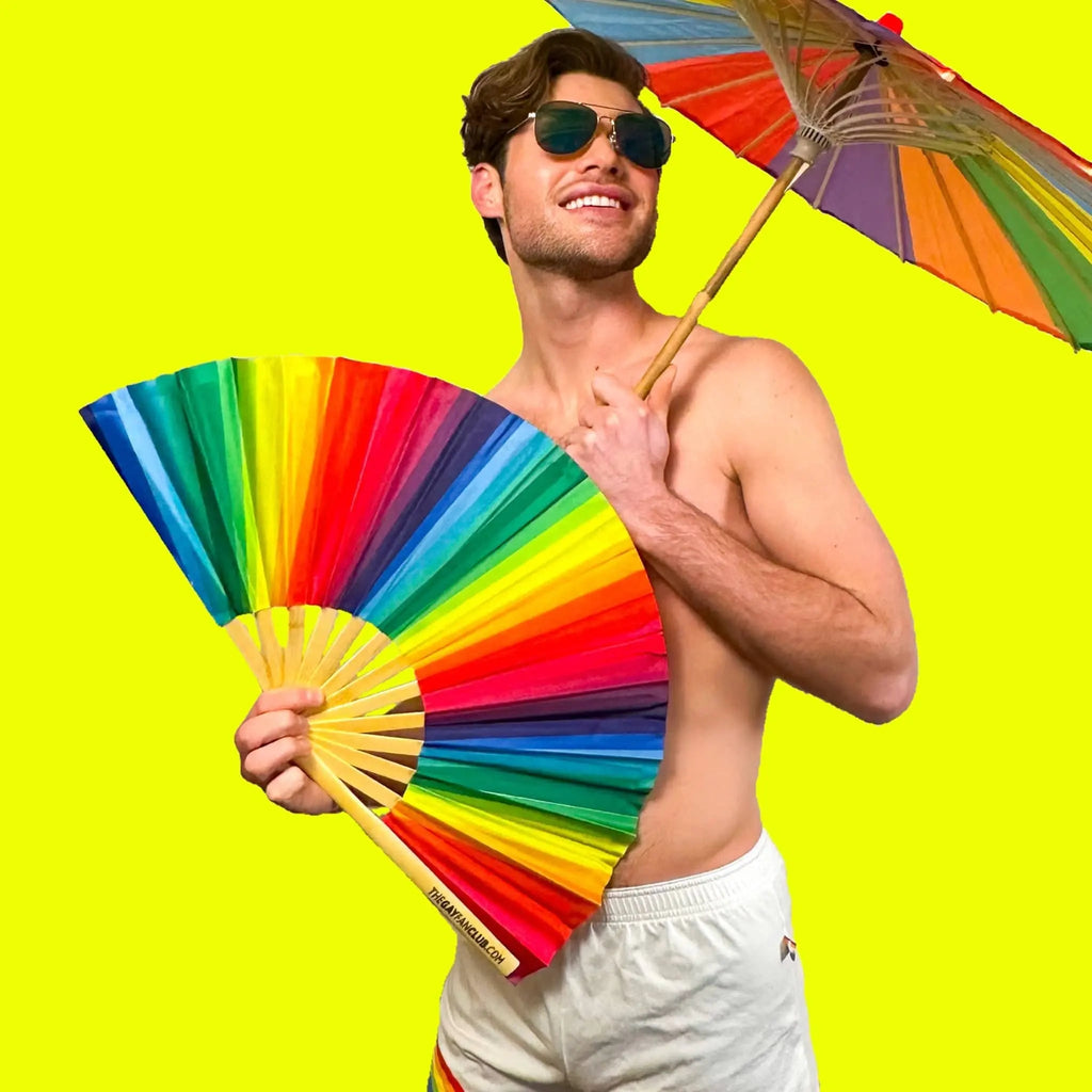 Rainbow Folding Fan -Hand Fan- Melted Glam LLC