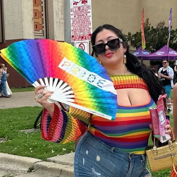 Pride Rainbow Fan -Hand Fan- Melted Glam LLC