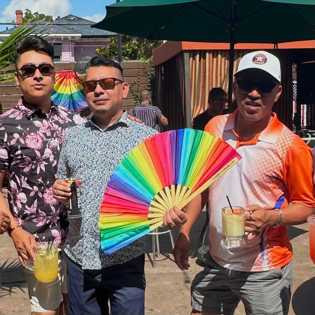 Rainbow Folding Fan -Hand Fan- Melted Glam LLC