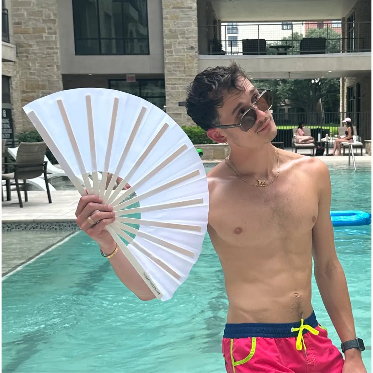The White Fan (UV) -Hand Fan- Melted Glam LLC