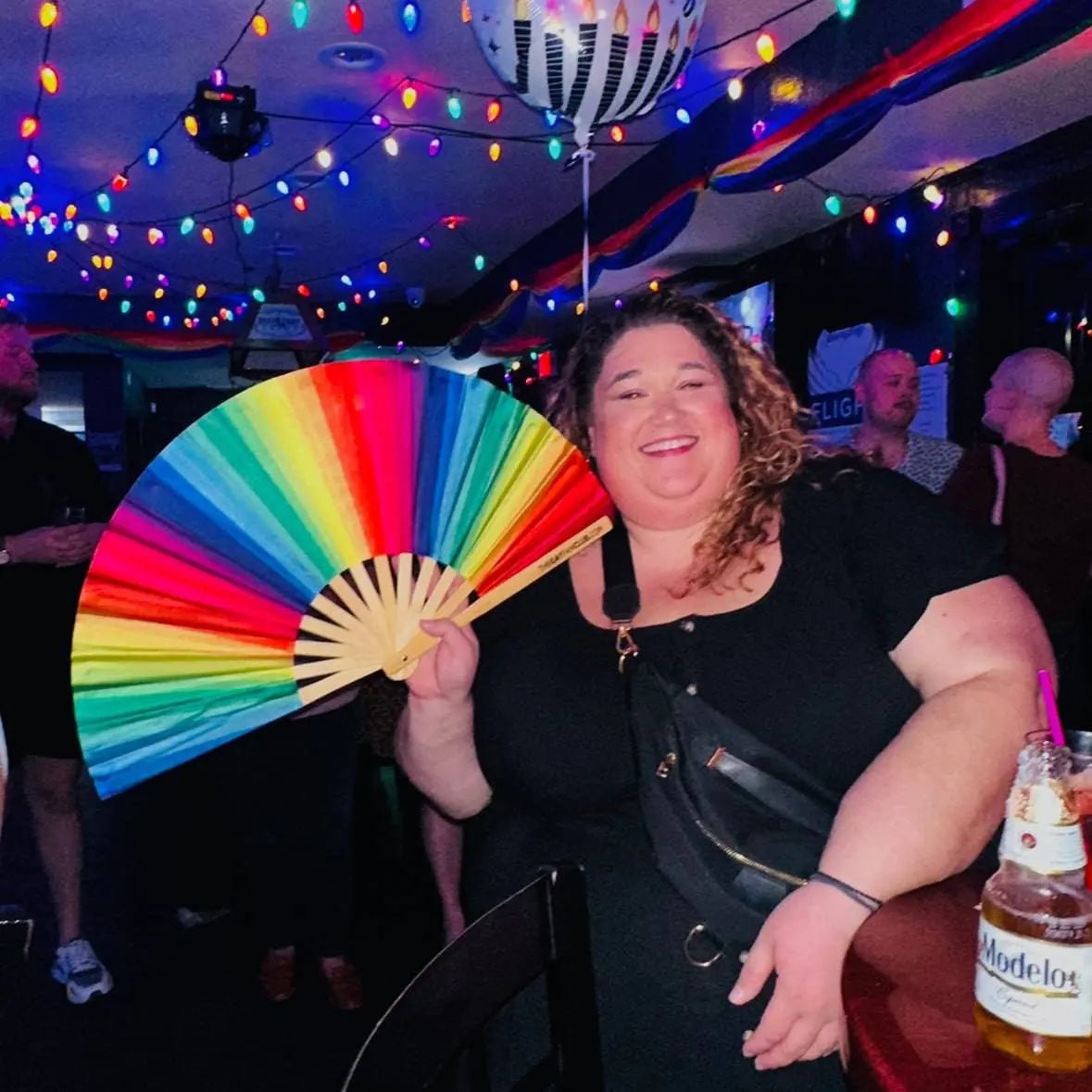 Rainbow Folding Fan -Hand Fan- Melted Glam LLC