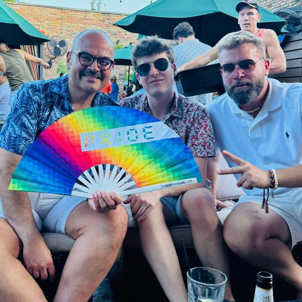 Pride Rainbow Fan -Hand Fan- Melted Glam LLC