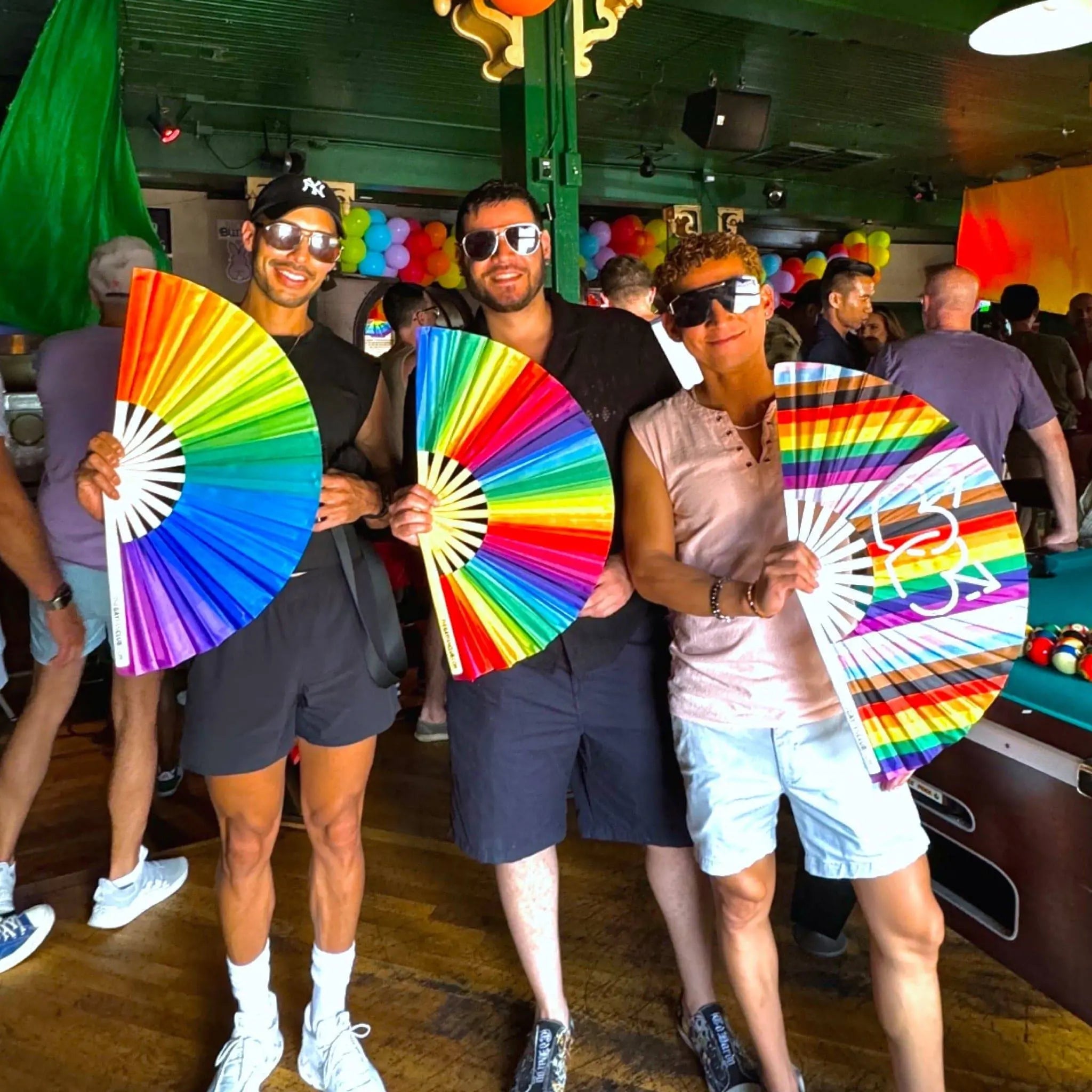 Rainbow Folding Fan -Hand Fan- Melted Glam LLC
