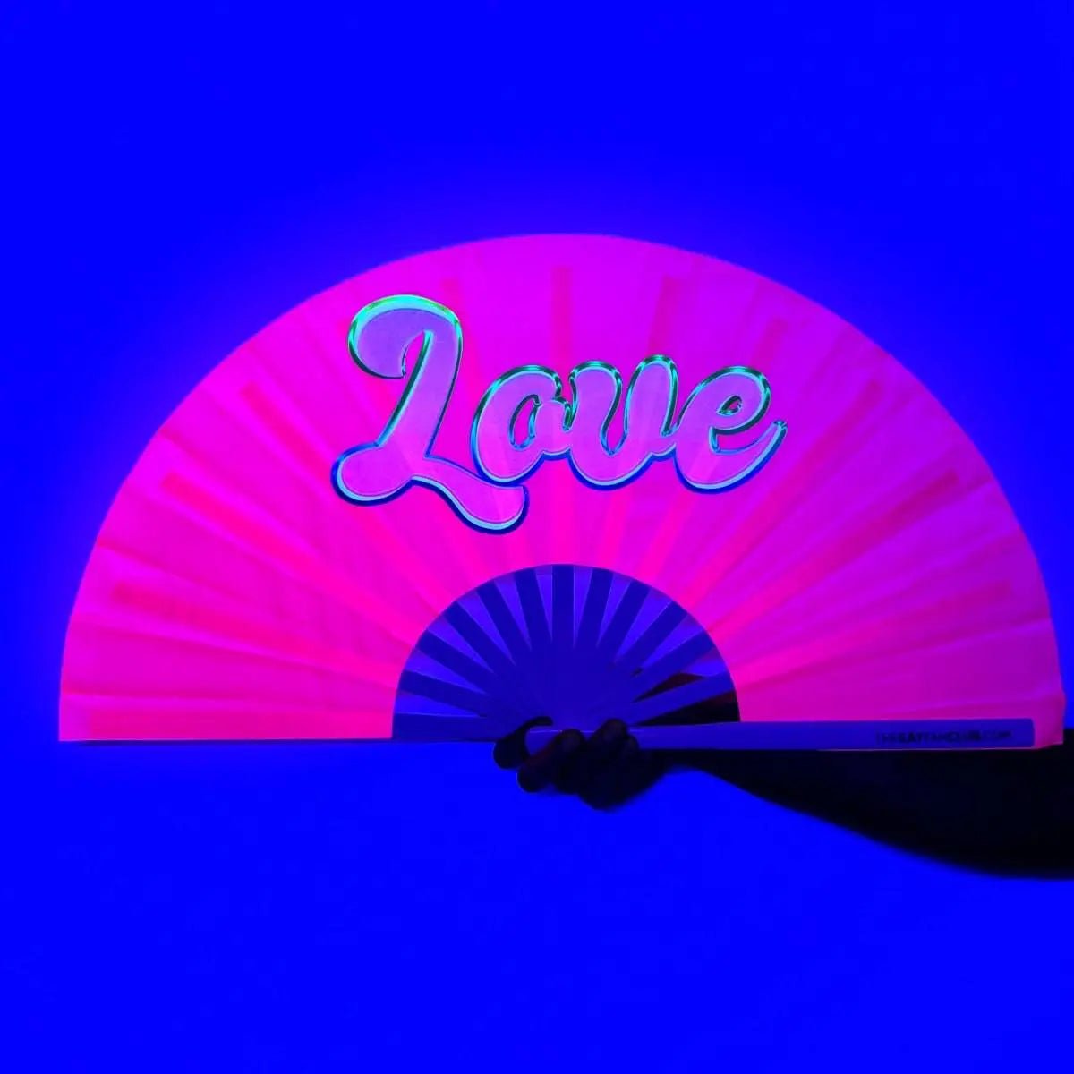 Love Fan (UV) -Hand Fan- Melted Glam LLC