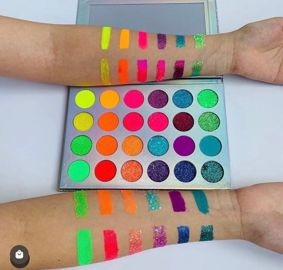 NEON LIGHTS (24PC) *BLACKLIGHT!* Pigment/Glitter Pallete! -Makeup Palette- Melted Glam LLC