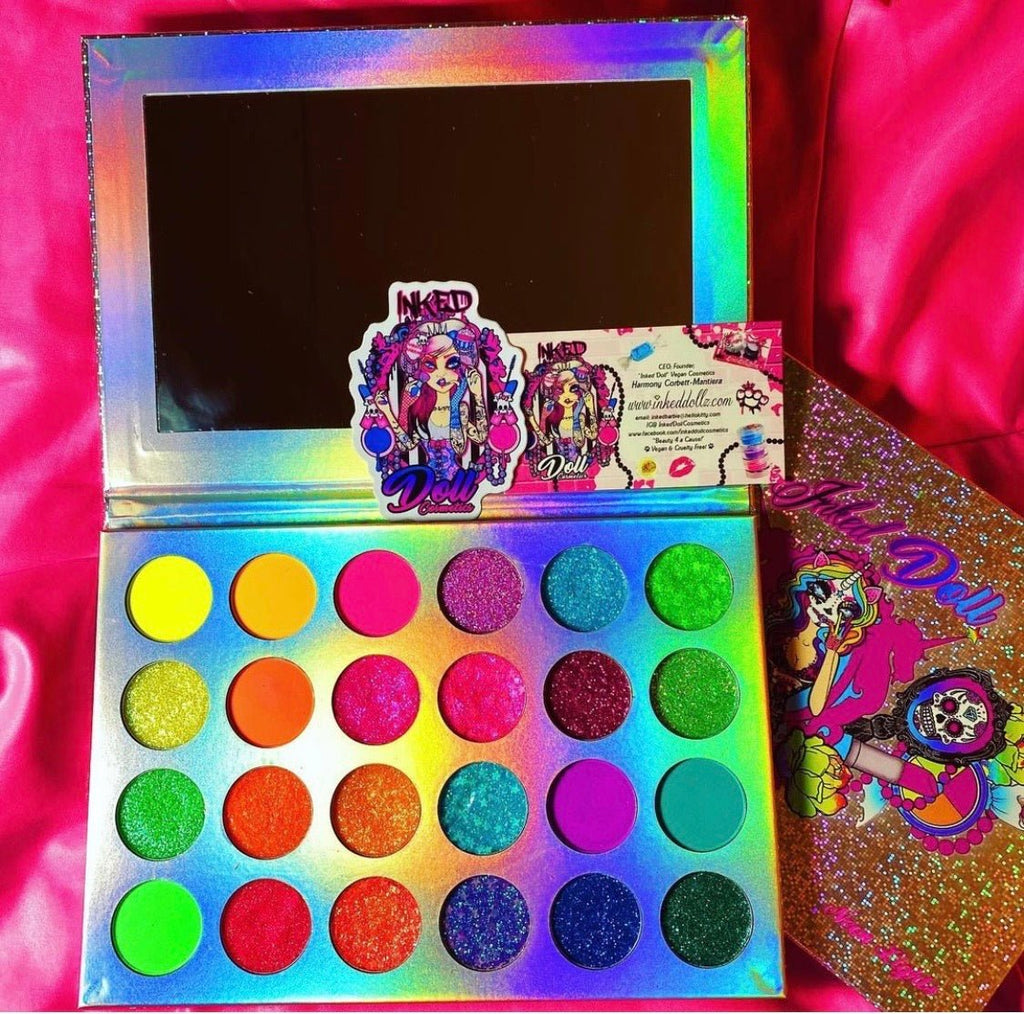 NEON LIGHTS (24PC) *BLACKLIGHT!* Pigment/Glitter Pallete! -Makeup Palette- Melted Glam LLC