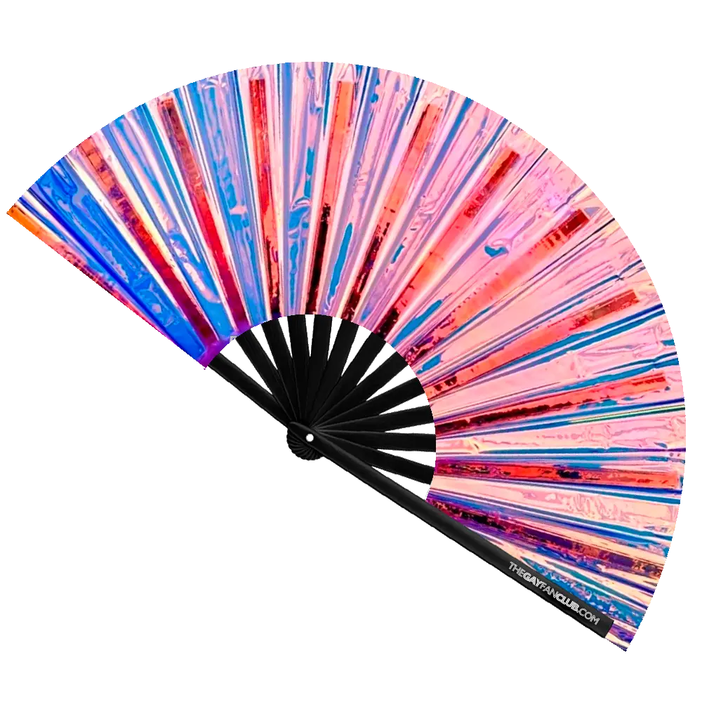 Iridescent Holographic Hand Fan -Hand Fan- Melted Glam LLC