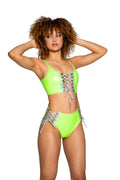 PVC/Holo Vinyl Lace-Up High-Waist Short -Volume 11- Melted Glam LLC