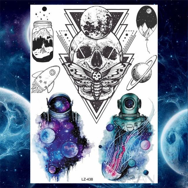 Luxury Colorful Flower Lavender Waterproof Temporary Tattoos Animals Arm Chest Tattoo Stickers Elegant Summer Style For Womens Mens -Temporary tattoos- Melted Glam LLC