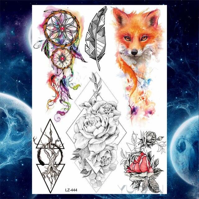 Luxury Colorful Flower Lavender Waterproof Temporary Tattoos Animals Arm Chest Tattoo Stickers Elegant Summer Style For Womens Mens -Temporary tattoos- Melted Glam LLC