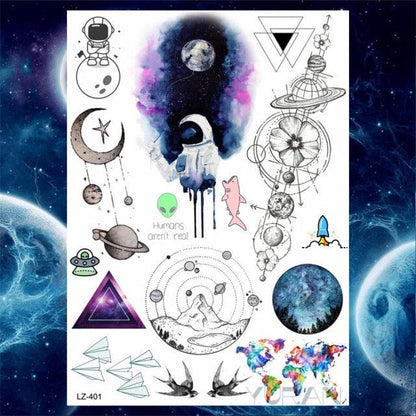 Luxury Colorful Flower Lavender Waterproof Temporary Tattoos Animals Arm Chest Tattoo Stickers Elegant Summer Style For Womens Mens