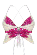 Main Character Butterfly Sequin Top – Sparkly Going Out & Festival Top for Women -Crop Top- Melted Glam LLC