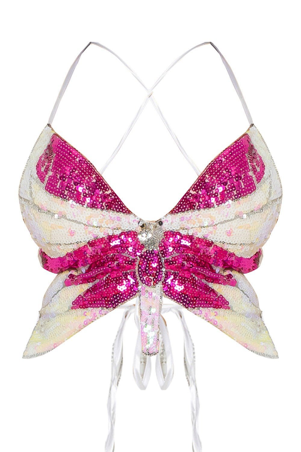 Main Character Butterfly Sequin Top – Sparkly Going Out & Festival Top for Women -Crop Top- Melted Glam LLC