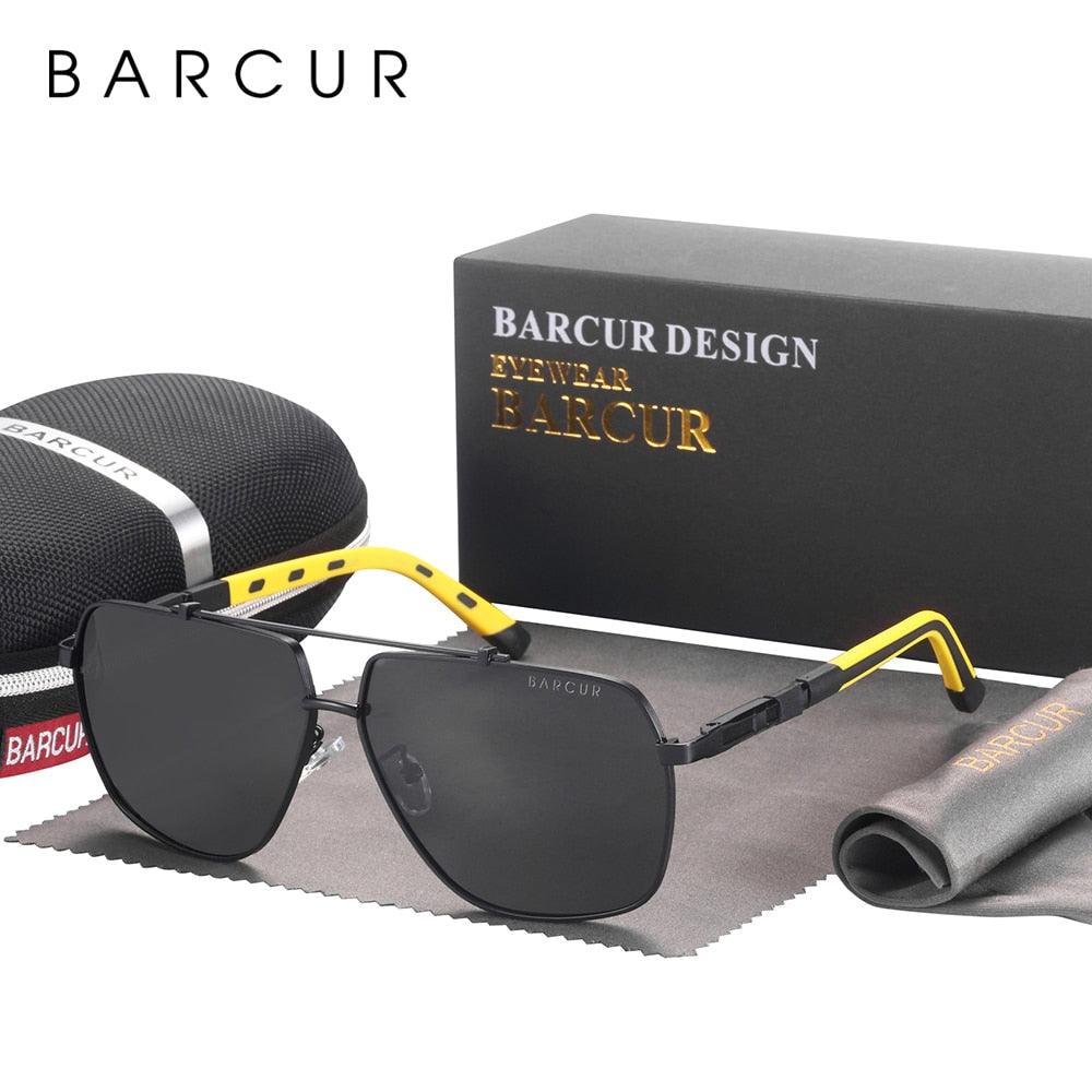 Modern Retro VIntage Luxury BARCUR Square Mens Sunglasses Polarized Driving Gradient Sun Glasses for Men UV400 Shades Eyewear Stevvex Big Frame sunglasses For Men -sunglasses- Melted Glam LLC