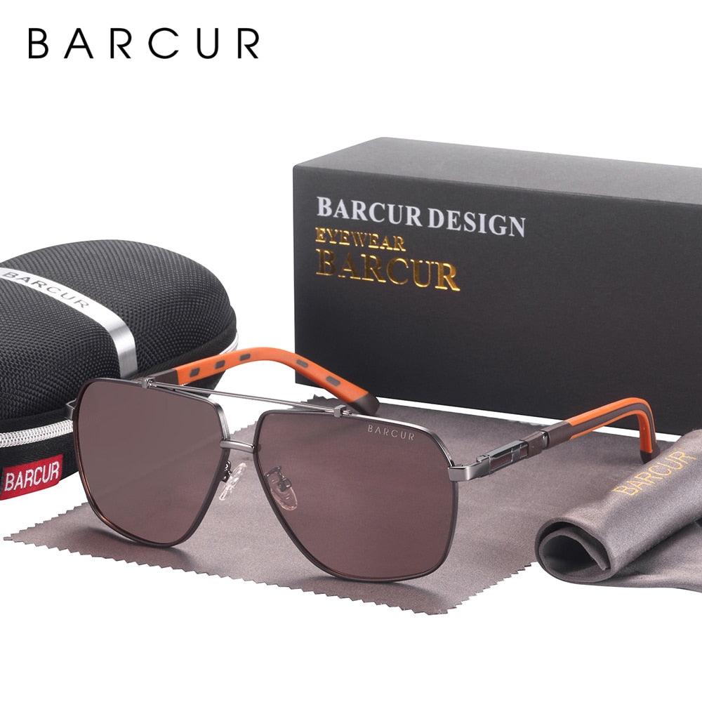 Modern Retro VIntage Luxury BARCUR Square Mens Sunglasses Polarized Driving Gradient Sun Glasses for Men UV400 Shades Eyewear Stevvex Big Frame sunglasses For Men -sunglasses- Melted Glam LLC