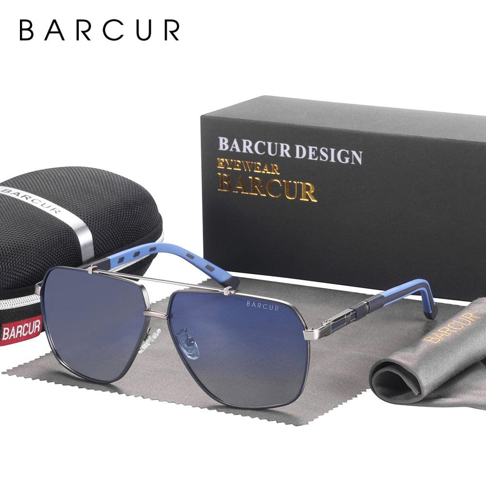 Modern Retro VIntage Luxury BARCUR Square Mens Sunglasses Polarized Driving Gradient Sun Glasses for Men UV400 Shades Eyewear Stevvex Big Frame sunglasses For Men -sunglasses- Melted Glam LLC