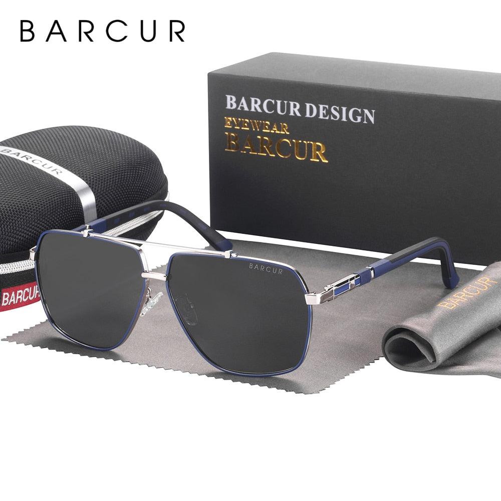 Modern Retro VIntage Luxury BARCUR Square Mens Sunglasses Polarized Driving Gradient Sun Glasses for Men UV400 Shades Eyewear Stevvex Big Frame sunglasses For Men -sunglasses- Melted Glam LLC