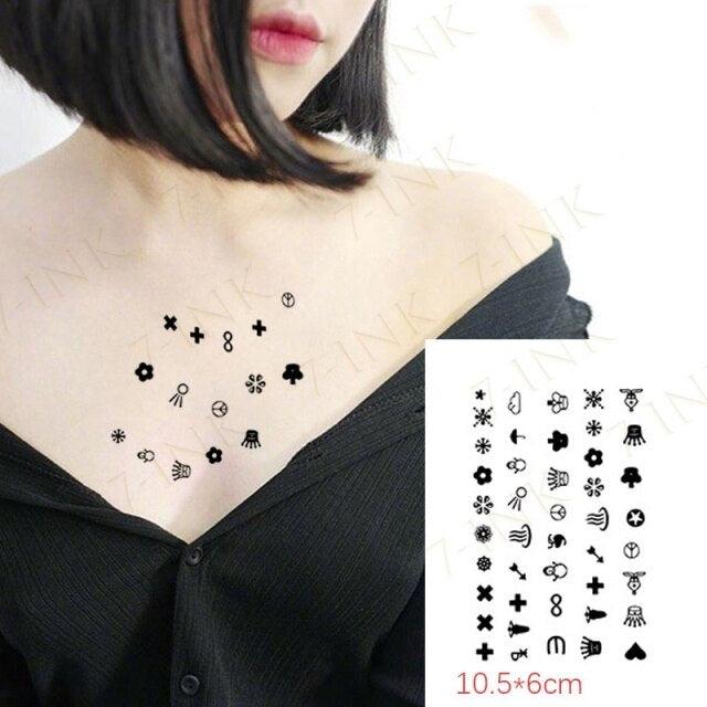 Modern Small Tattoo Sun Moon Heart Waterproof Temporary Tattoos High Quality Design For Womens -Temporary tattoos- Melted Glam LLC