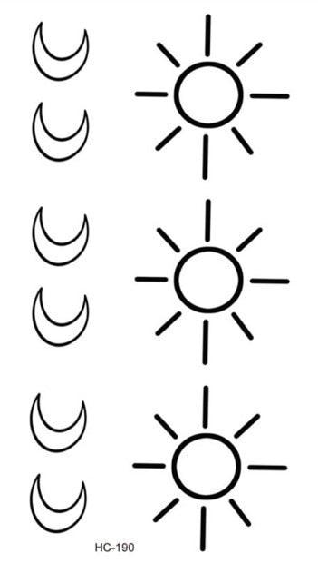 Modern Small Tattoo Sun Moon Heart Waterproof Temporary Tattoos High Quality Design For Womens -Temporary tattoos- Melted Glam LLC