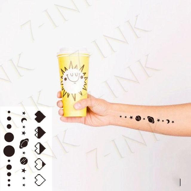 Modern Small Tattoo Sun Moon Heart Waterproof Temporary Tattoos High Quality Design For Womens -Temporary tattoos- Melted Glam LLC