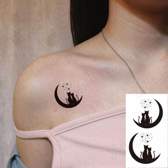 Modern Small Tattoo Sun Moon Heart Waterproof Temporary Tattoos High Quality Design For Womens -Temporary tattoos- Melted Glam LLC