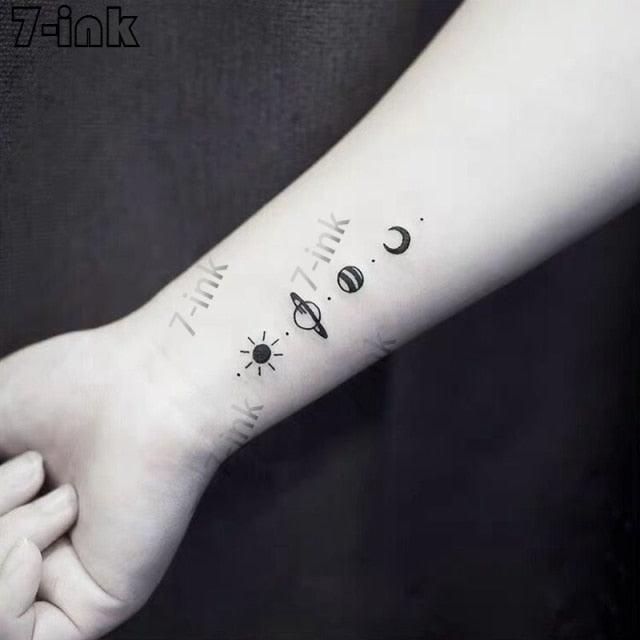 Modern Small Tattoo Sun Moon Heart Waterproof Temporary Tattoos High Quality Design For Womens -Temporary tattoos- Melted Glam LLC
