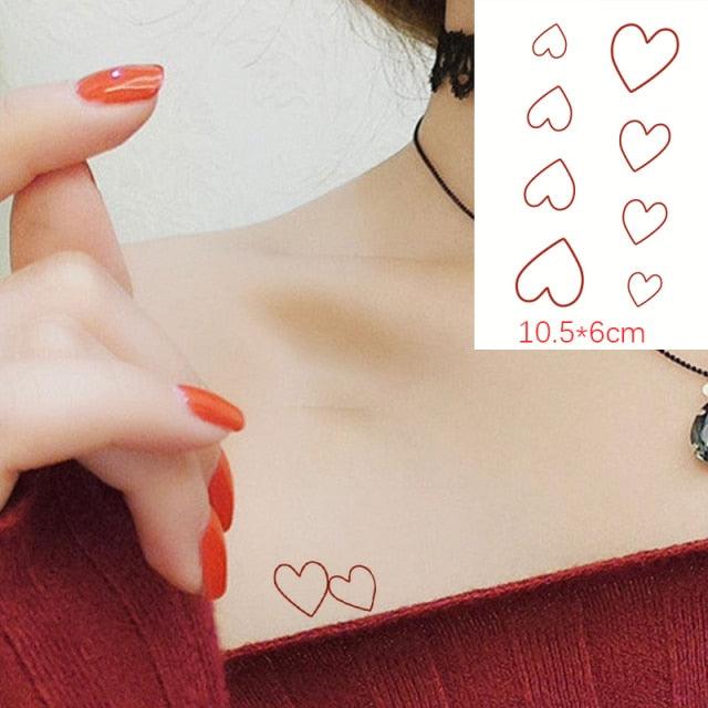 Modern Small Tattoo Sun Moon Heart Waterproof Temporary Tattoos High Quality Design For Womens -Temporary tattoos- Melted Glam LLC