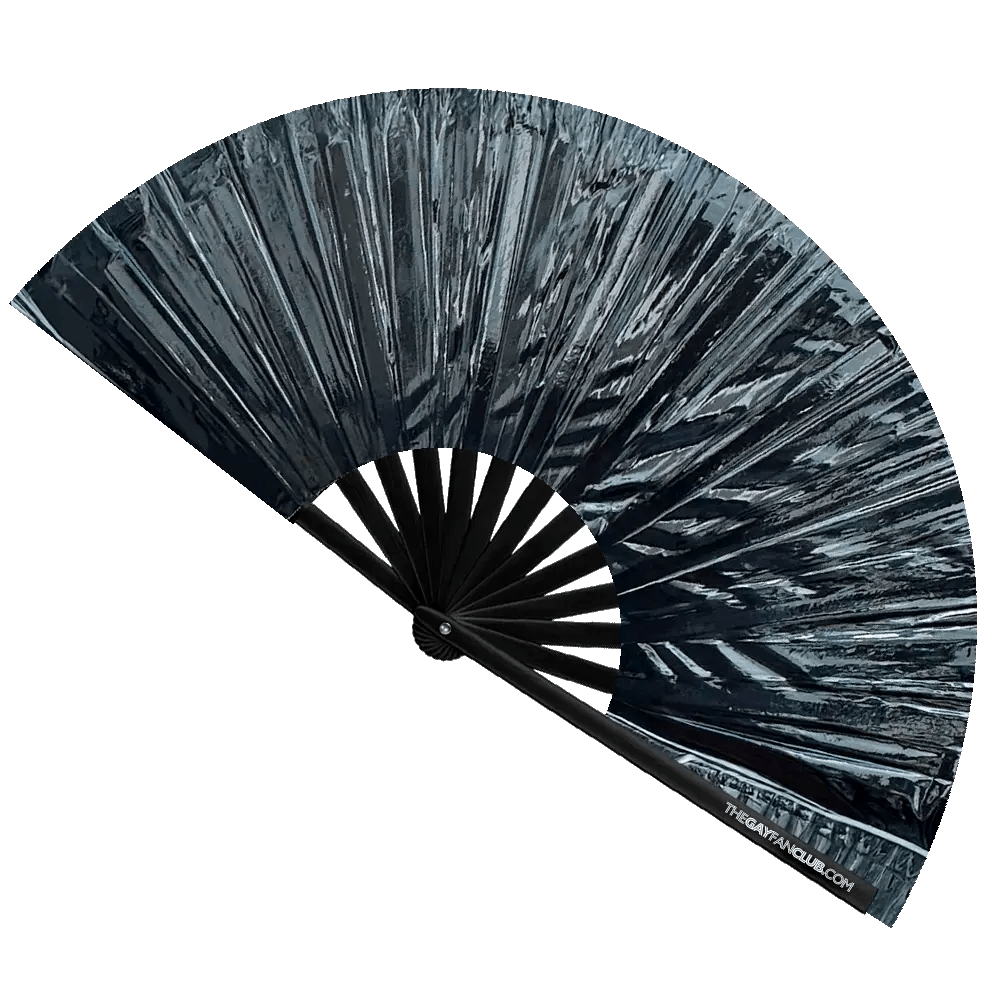 Onyx Black Metallic Fan -Hand Fan- Melted Glam LLC