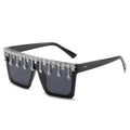 Oversize Square Crystal Sunglasses, Flat Top Oversized Sunglasses In Different Shades New Sun Wear Crystal Diamond Luxury Style Shades -Sunglasses- Melted Glam LLC