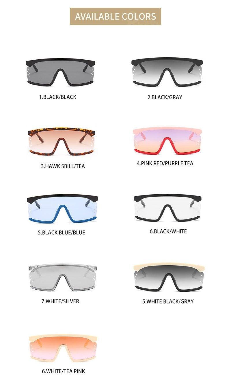Oversized Shield Sunglasses for Women Men Square Rimless Fashion Shades Sunglasses For Women & Men Elegant Shades For Women Popular Oversized Festival Trendy Sunglasses For Men & Women -Sunglasses- Melted Glam LLC