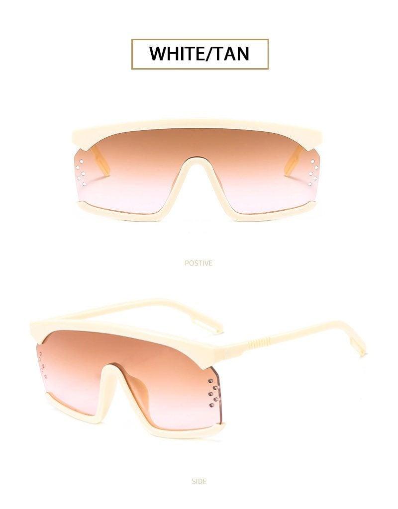 Oversized Shield Sunglasses for Women Men Square Rimless Fashion Shades Sunglasses For Women & Men Elegant Shades For Women Popular Oversized Festival Trendy Sunglasses For Men & Women -Sunglasses- Melted Glam LLC
