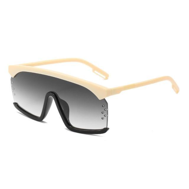 Oversized Shield Sunglasses for Women Men Square Rimless Fashion Shades Sunglasses For Women & Men Elegant Shades For Women Popular Oversized Festival Trendy Sunglasses For Men & Women -Sunglasses- Melted Glam LLC