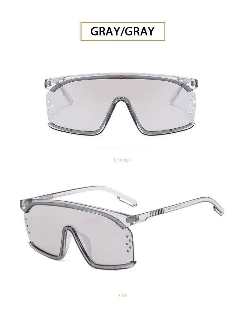Oversized Shield Sunglasses for Women Men Square Rimless Fashion Shades Sunglasses For Women & Men Elegant Shades For Women Popular Oversized Festival Trendy Sunglasses For Men & Women -Sunglasses- Melted Glam LLC