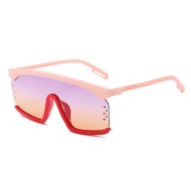 Oversized Shield Sunglasses for Women Men Square Rimless Fashion Shades Sunglasses For Women & Men Elegant Shades For Women Popular Oversized Festival Trendy Sunglasses For Men & Women -Sunglasses- Melted Glam LLC
