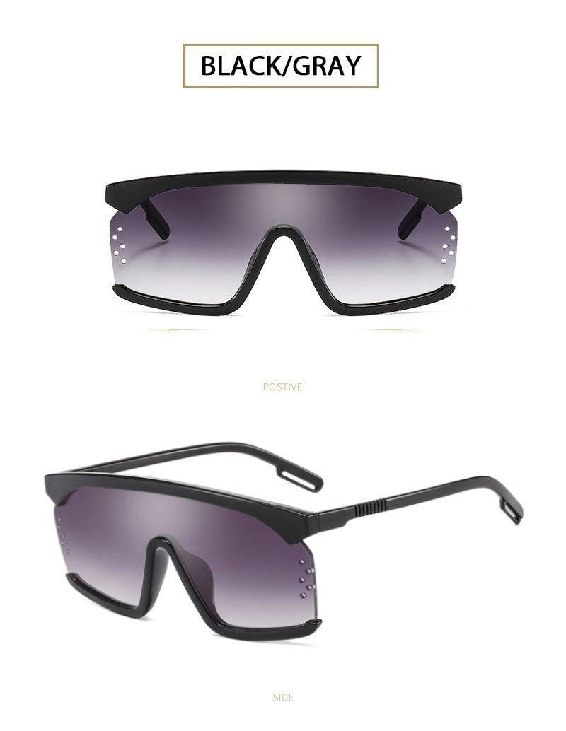 Oversized Shield Sunglasses for Women Men Square Rimless Fashion Shades Sunglasses For Women & Men Elegant Shades For Women Popular Oversized Festival Trendy Sunglasses For Men & Women -Sunglasses- Melted Glam LLC
