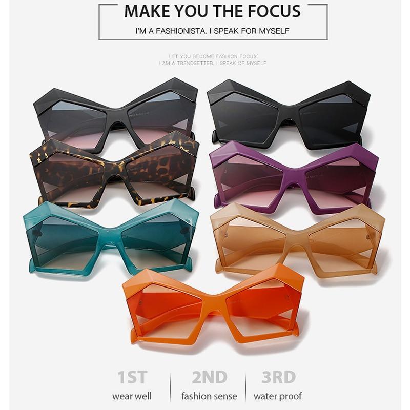 Oversized Square Cateye Polarized Sunglasses Big Trendy Style Fashionable Personality Big Frame Sunglasses New Fashionable & Popular Street Style Sunglasses For Women -Sunglasses- Melted Glam LLC