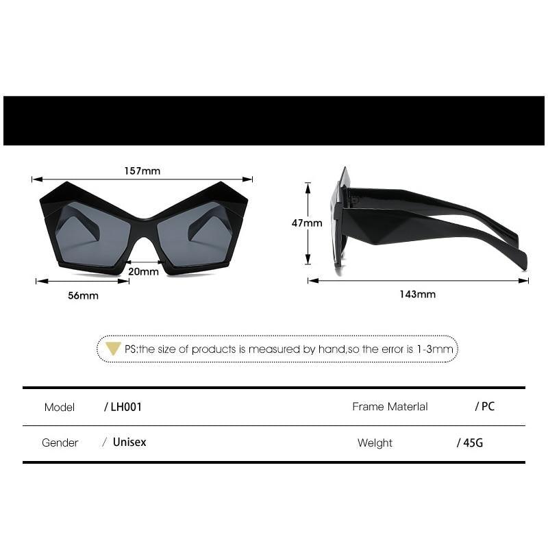 Oversized Square Cateye Polarized Sunglasses Big Trendy Style Fashionable Personality Big Frame Sunglasses New Fashionable & Popular Street Style Sunglasses For Women -Sunglasses- Melted Glam LLC
