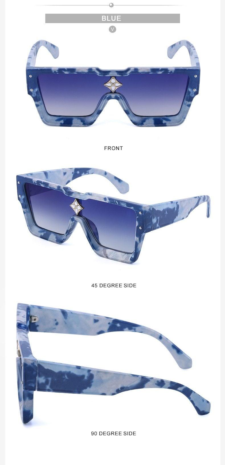 Oversized Square Rimless Shades UV400 Shape Sunglasses For Women New Fashionable New Big Frame Sun Glasses for Female New Latest Attractive Large Flat Top Eyewear For Unisex -Sunglasses- Melted Glam LLC