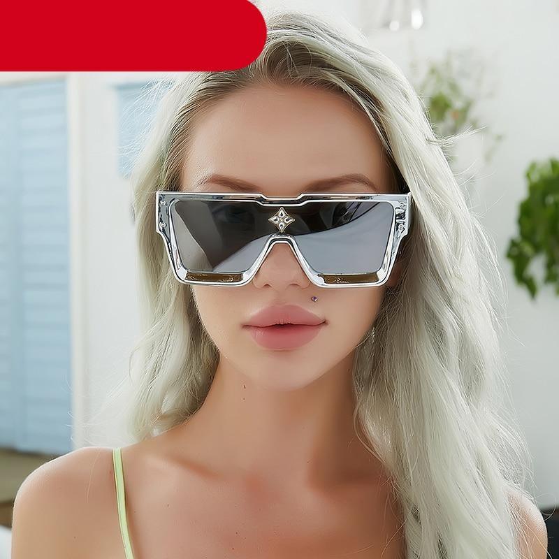 Oversized Square Rimless Shades UV400 Shape Sunglasses For Women New Fashionable New Big Frame Sun Glasses for Female New Latest Attractive Large Flat Top Eyewear For Unisex -Sunglasses- Melted Glam LLC