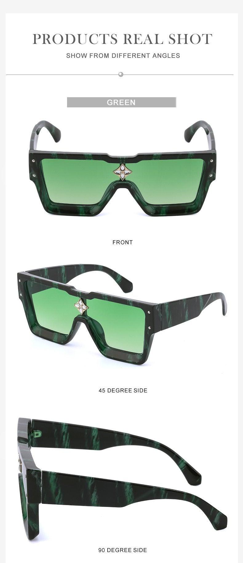 Oversized Square Rimless Shades UV400 Shape Sunglasses For Women New Fashionable New Big Frame Sun Glasses for Female New Latest Attractive Large Flat Top Eyewear For Unisex -Sunglasses- Melted Glam LLC