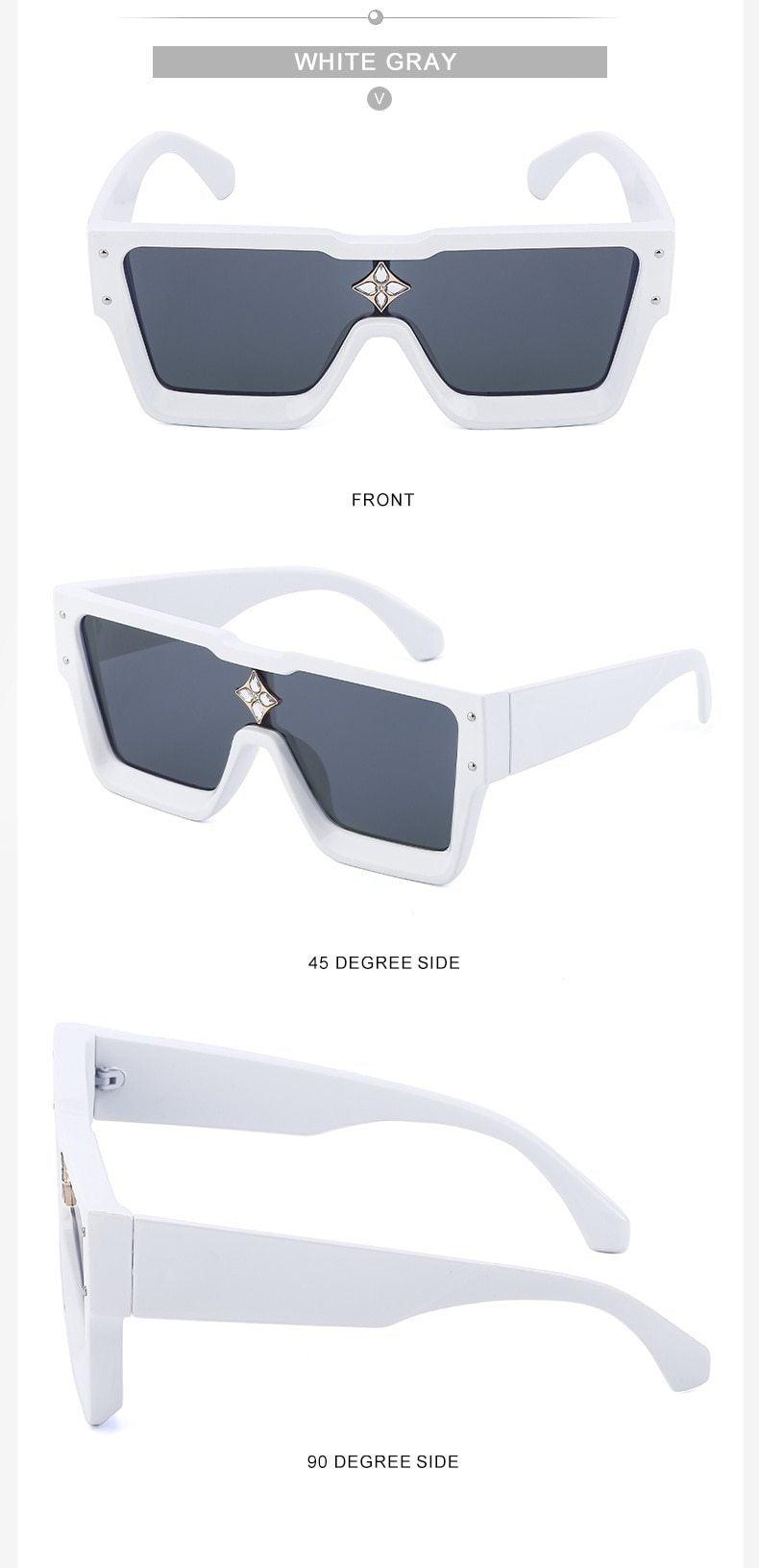 Oversized Square Rimless Shades UV400 Shape Sunglasses For Women New Fashionable New Big Frame Sun Glasses for Female New Latest Attractive Large Flat Top Eyewear For Unisex -Sunglasses- Melted Glam LLC
