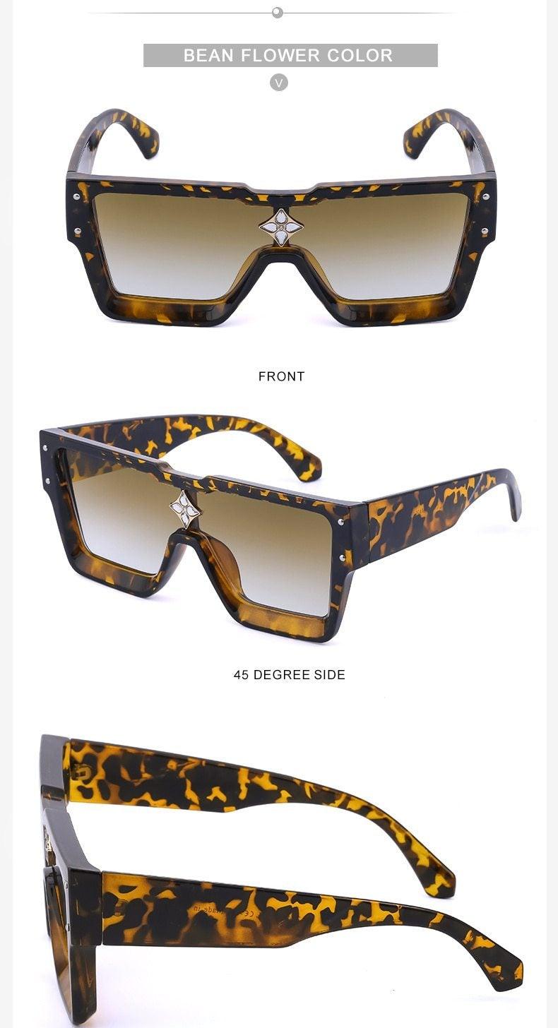 Oversized Square Rimless Shades UV400 Shape Sunglasses For Women New Fashionable New Big Frame Sun Glasses for Female New Latest Attractive Large Flat Top Eyewear For Unisex -Sunglasses- Melted Glam LLC